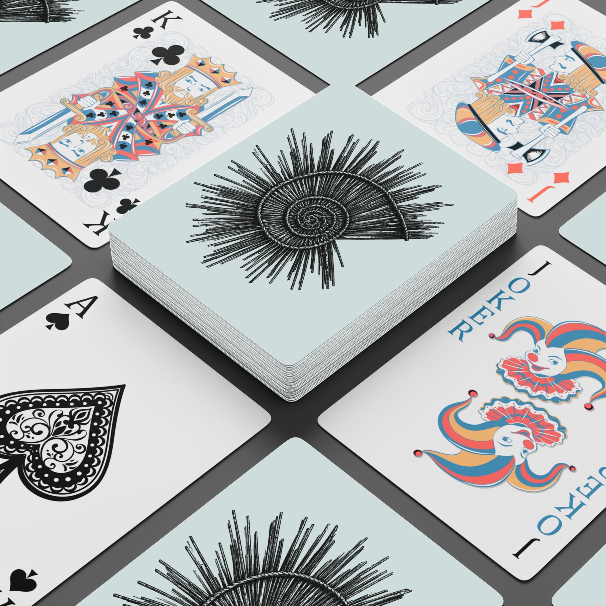 Spiral Shell Spirit Cards – Pale Mint Premium Playing Card Deck