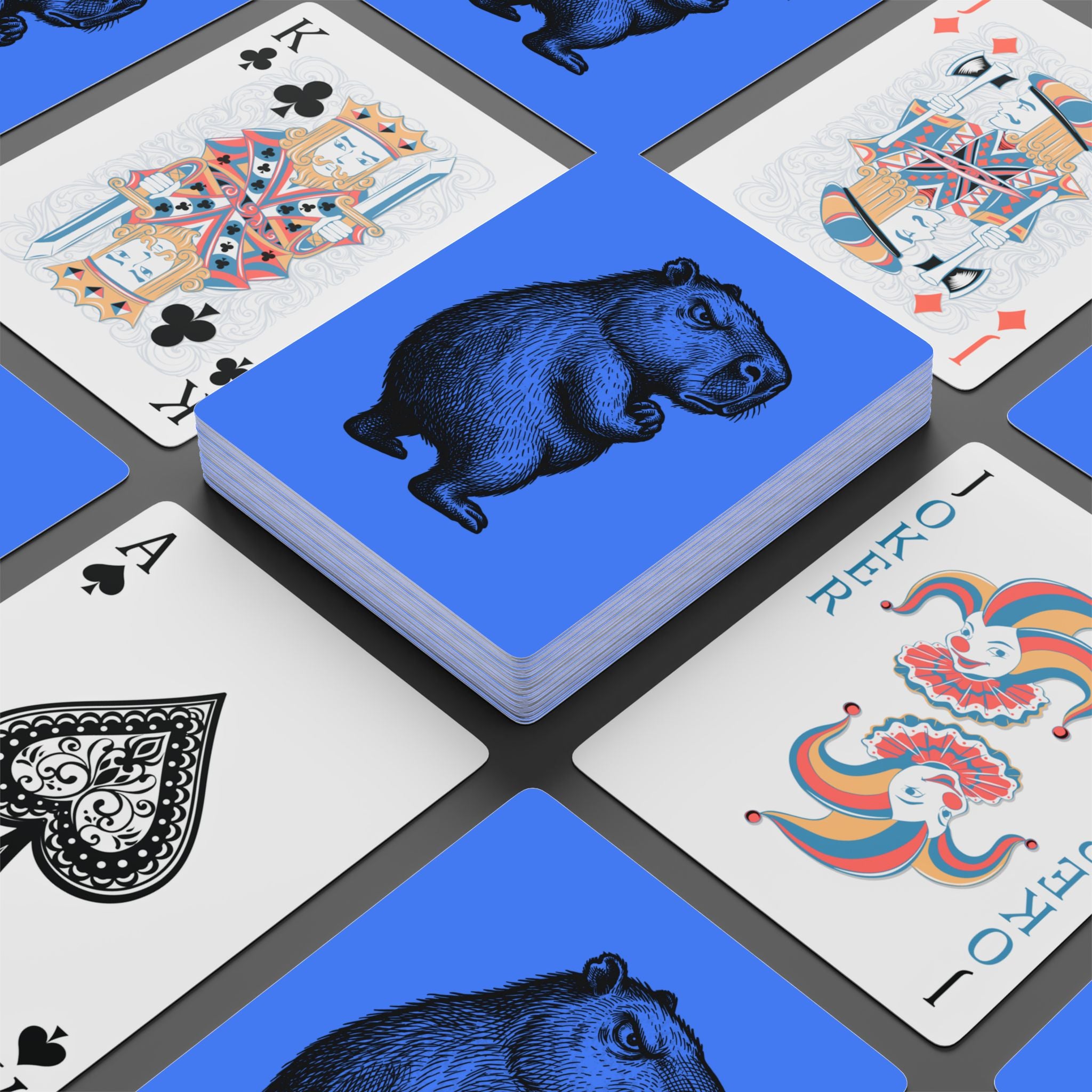 Bento The Capybara State of Mind  –  Blue Premium Playing Card Deck