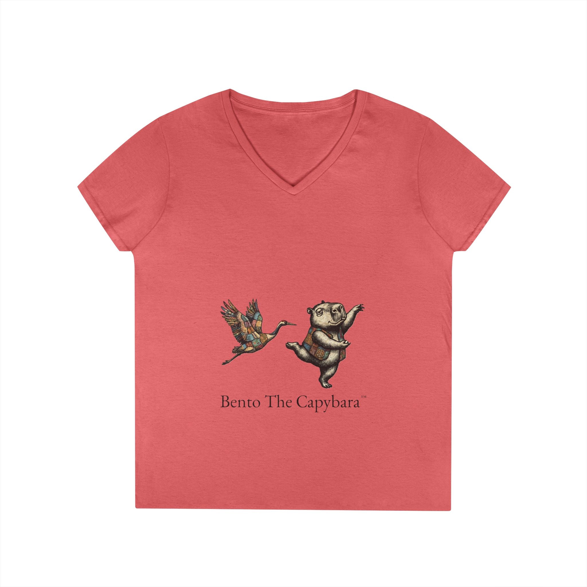 Bento The Capybara & Crane Women’s V-Neck T-Shirt
