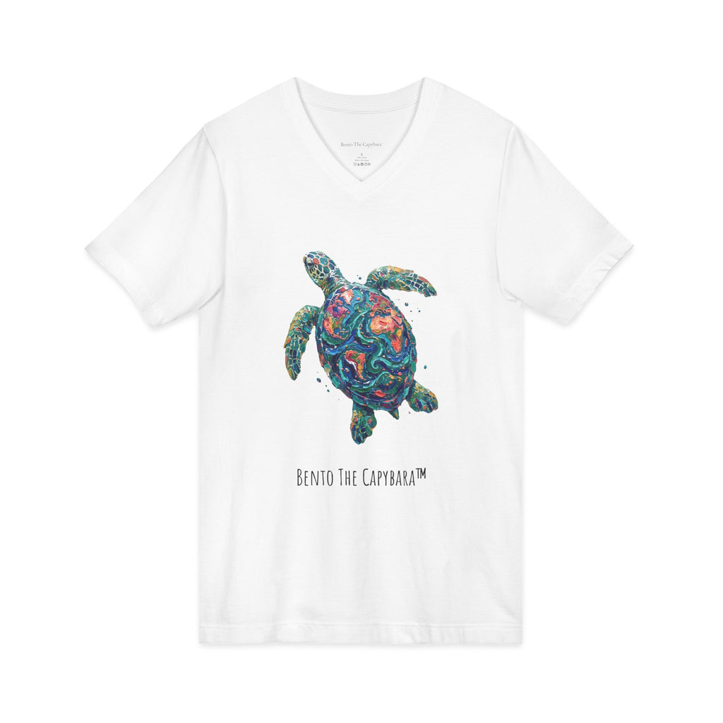 Tidal Mosaic Sea Turtle V-Neck T-Shirt