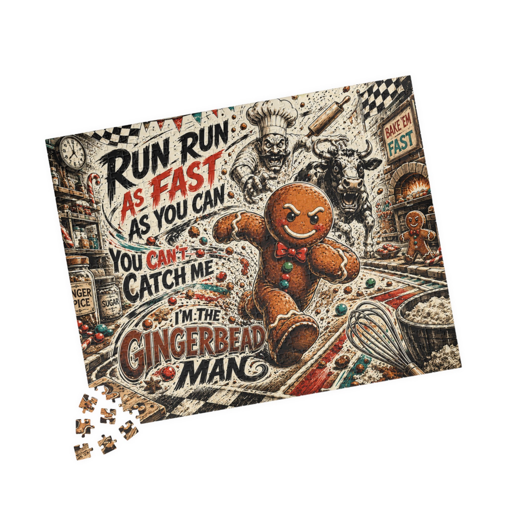 Run Run As Fast As You Can Gingerbread Man 520-Piece Puzzle
