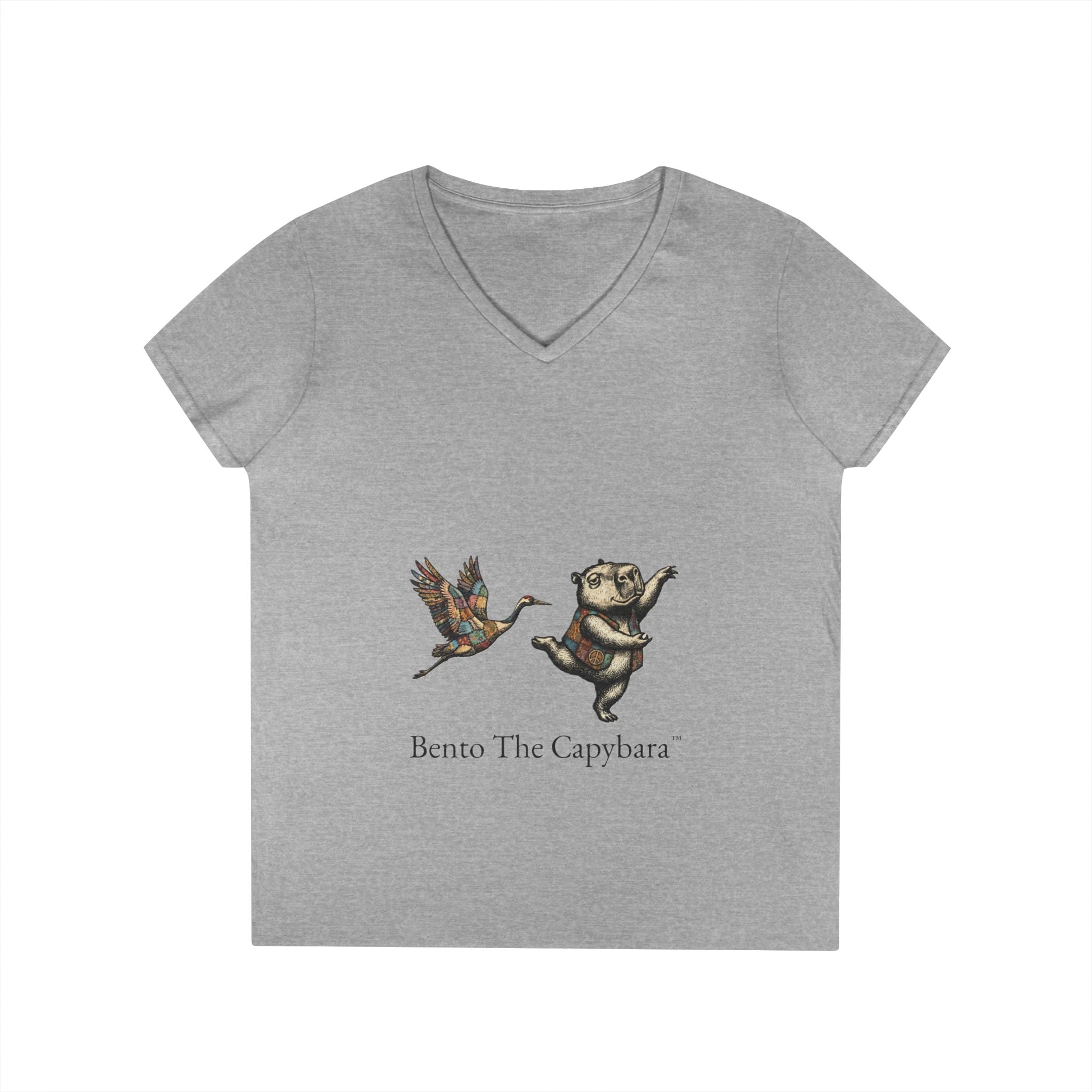 Bento The Capybara & Crane Women’s V-Neck T-Shirt