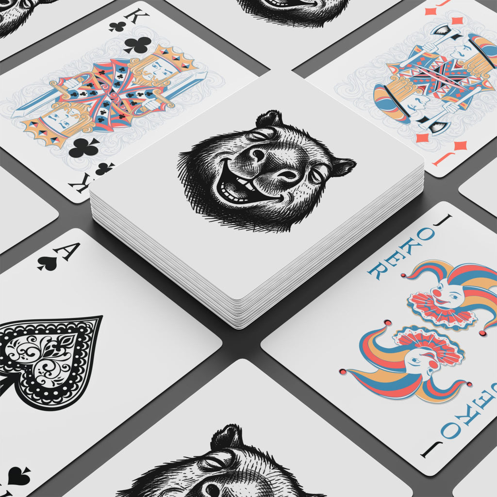 Bento The Capybara Happy Vibes – Pale Gray Playing Card Deck