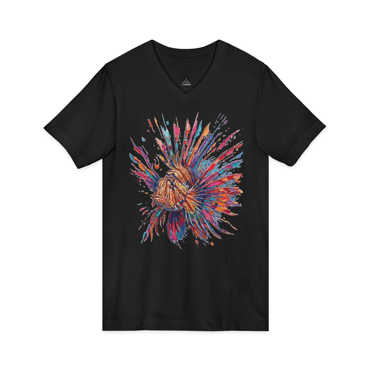 Lionfish in Full Color V-Neck T-Shirt