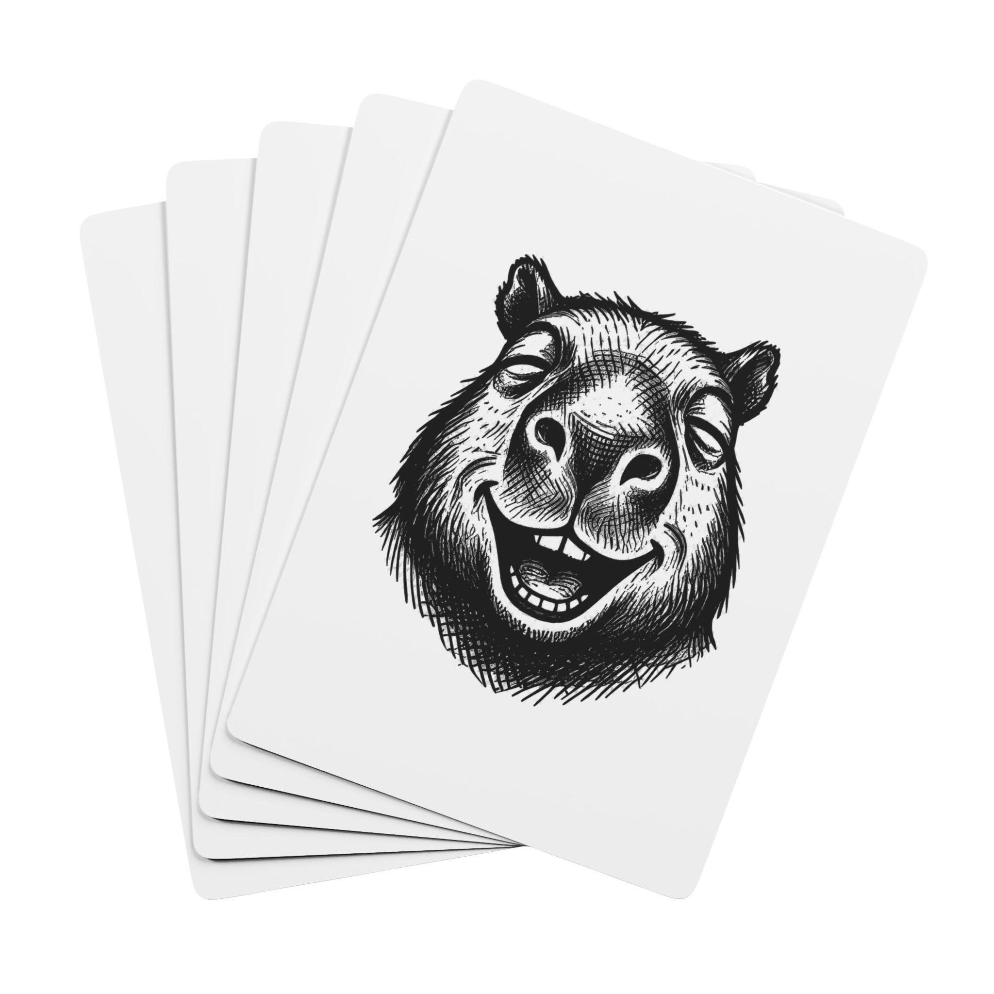 Bento The Capybara Happy Vibes – Pale Gray Playing Card Deck