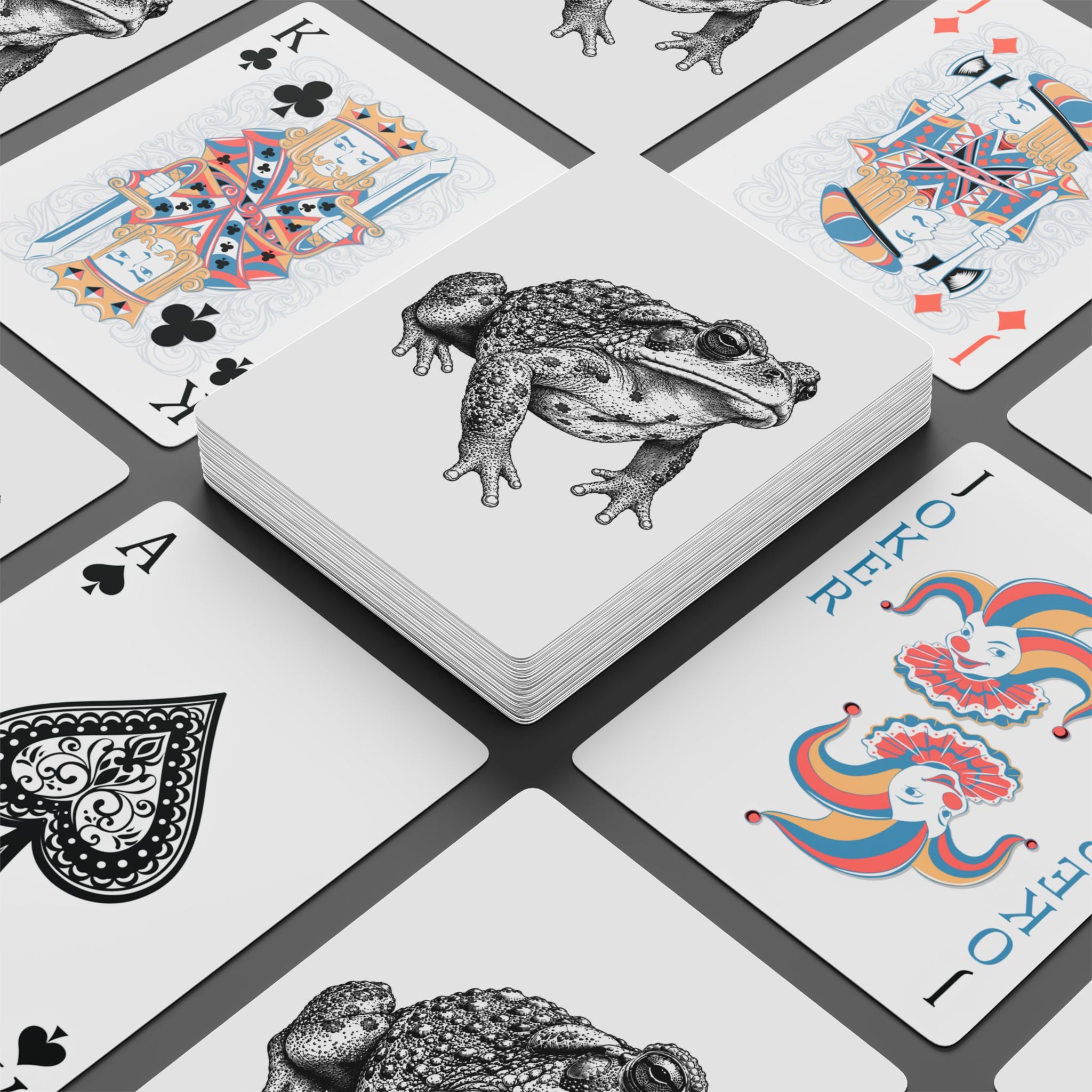 Mist Gray Toad Spirit Cards – Premium Playing Card Deck