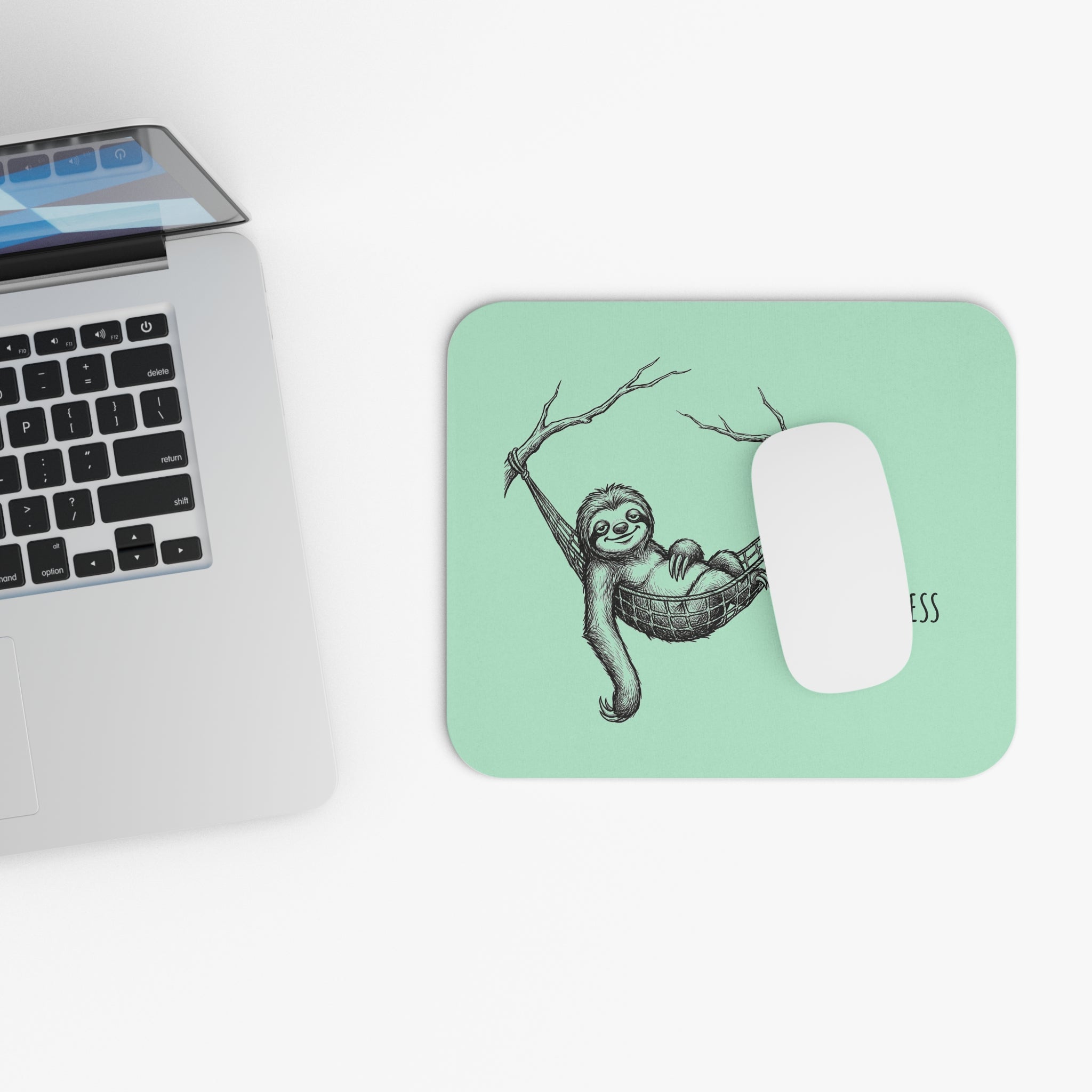 Don’t Stress, Do Less Sloth Mouse Pad – Pale Mint