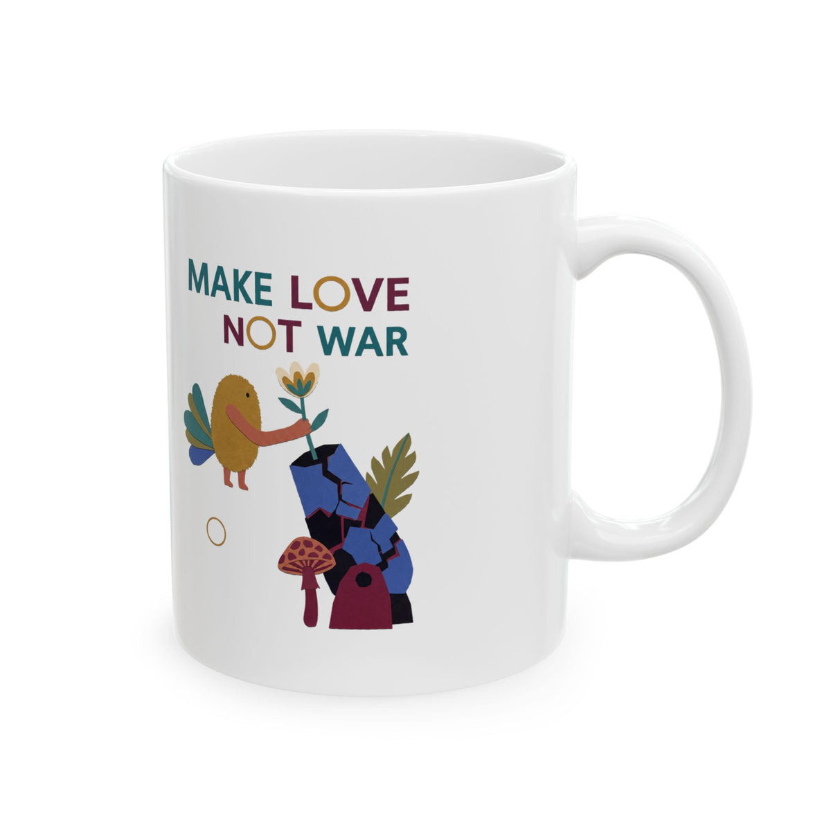 Make Love, Not War Ceramic Mug – 11 oz