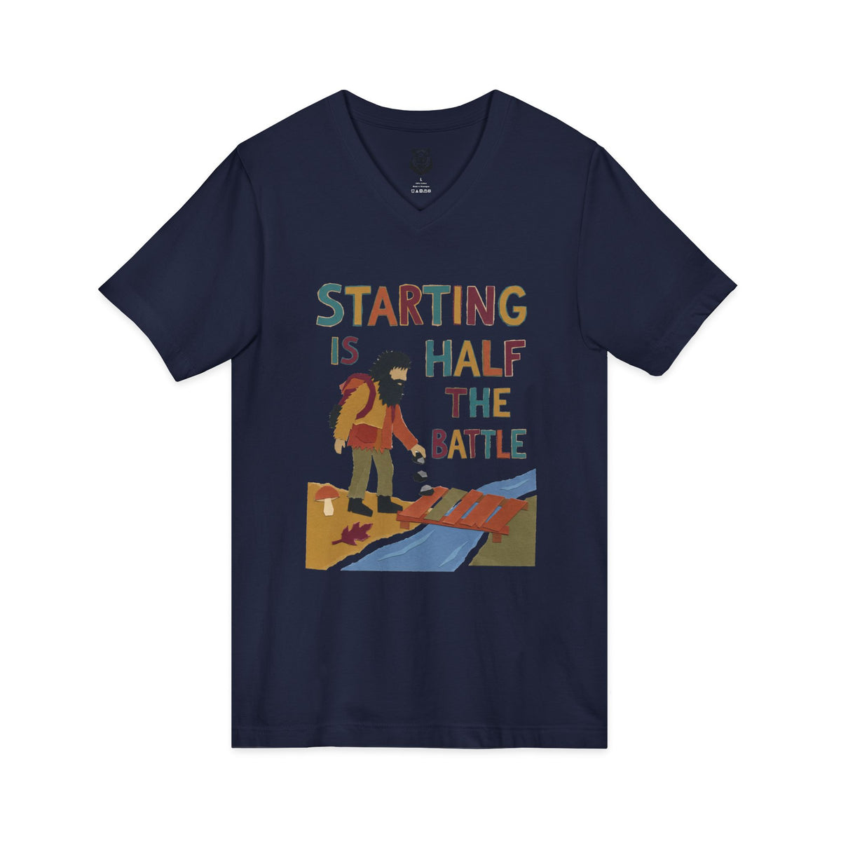 Starting Is Half the Battle — Men's V-Neck T-Shirt