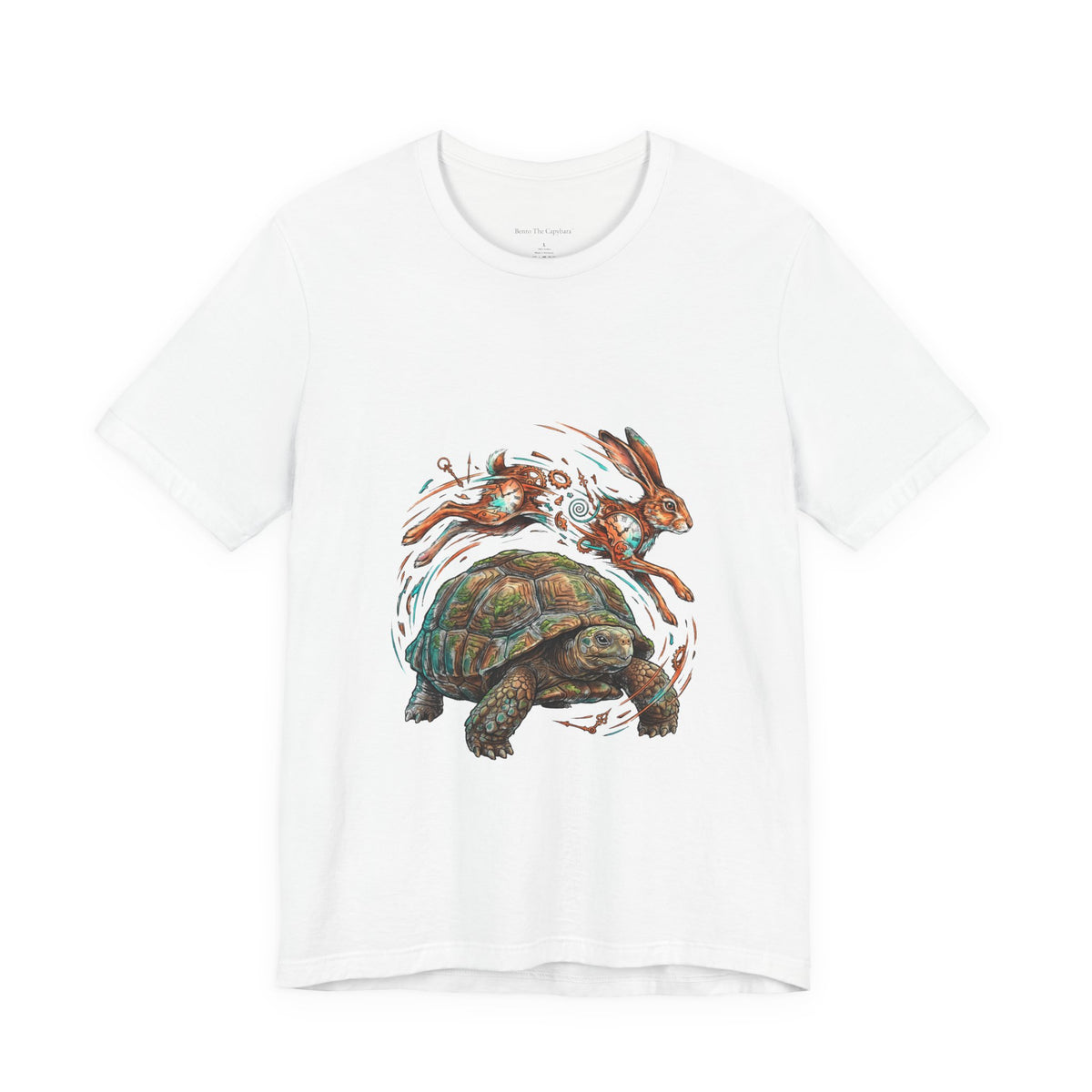 Clockwork Hare & Tortoise Round Neck T-Shirt