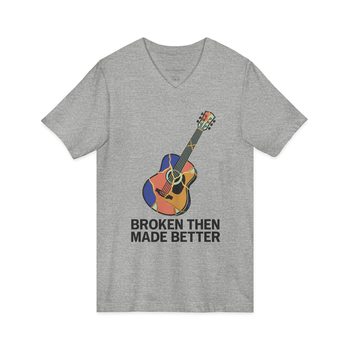 Broken Then Made Better Kintsugi Guitar Unisex V-Neck T-Shirt