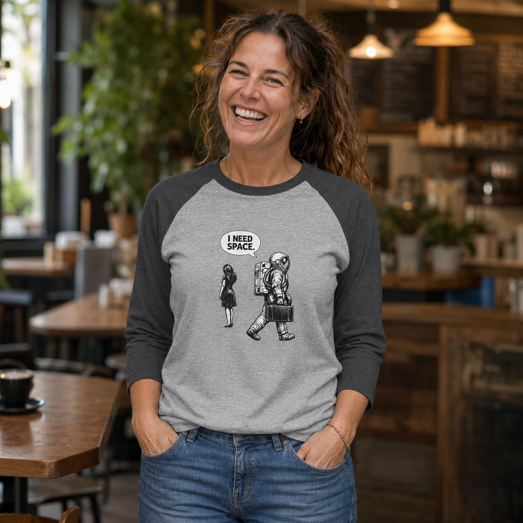 I Need Space Astronaut Unisex 3/4 Sleeve Raglan Shirt